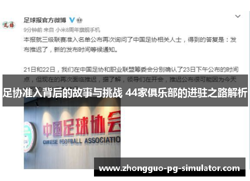 足协准入背后的故事与挑战 44家俱乐部的进驻之路解析